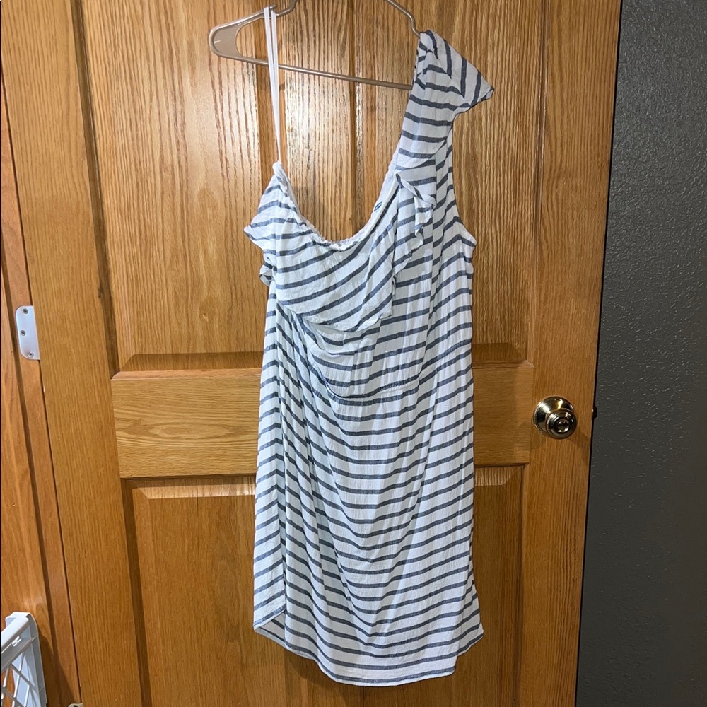 Striped one sleeve Women's dress